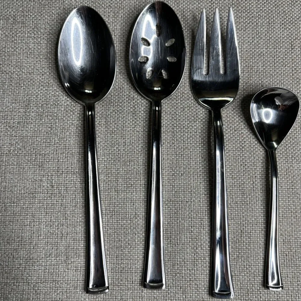 Dansk Orion Pattern 5 Piece Serving Set Utensils Fork Spoons